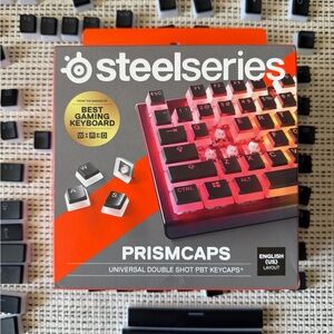 SteelSeries PrismCaps Universal Double Shot PBT Keycaps - Black and White